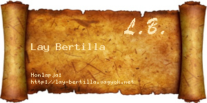Lay Bertilla névjegykártya